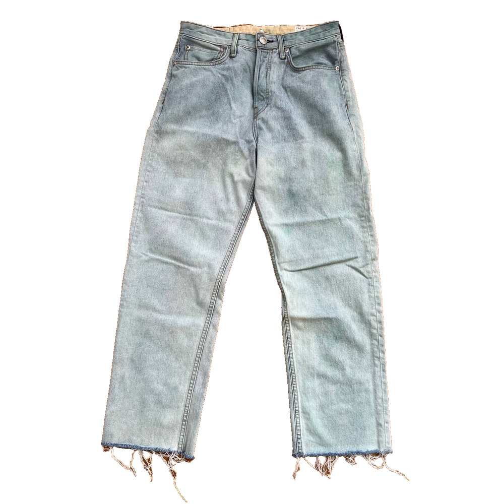 RAG & BONE Nina Y2K cropped faded high-rise Wide leg jeans Blue 28 A000876 - Picture 2 of 11